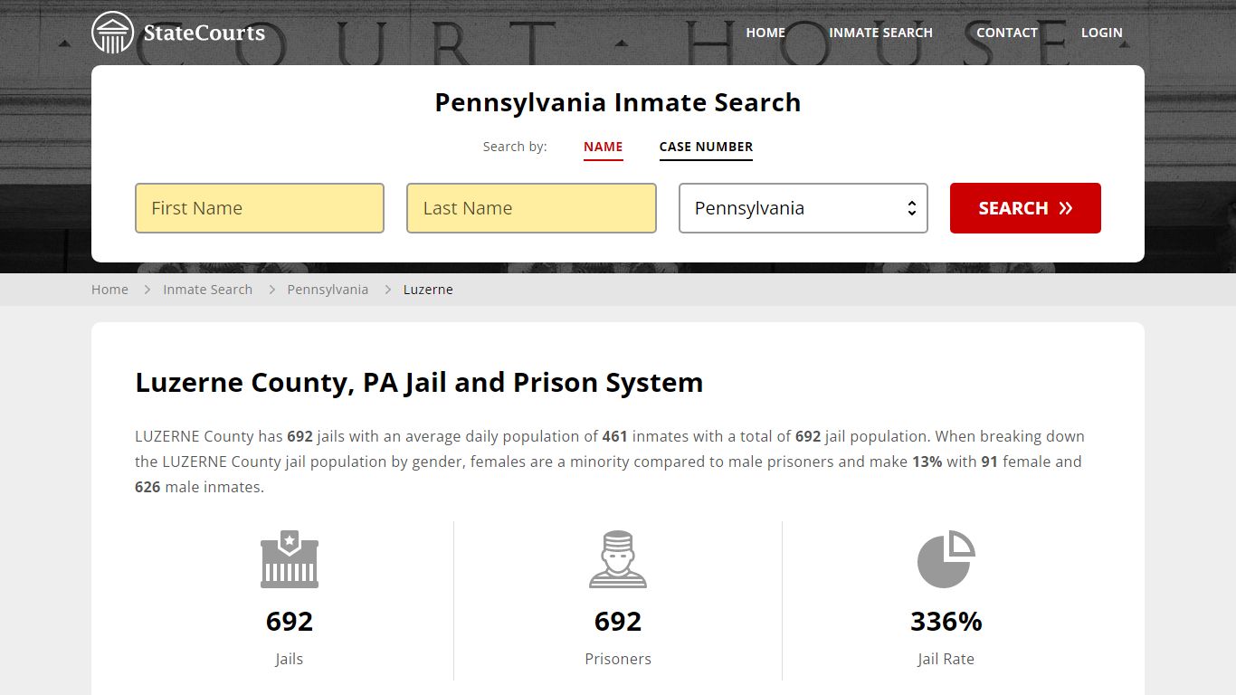 Luzerne County, PA Inmate Search - StateCourts
